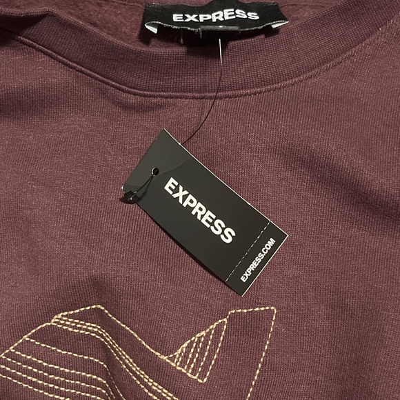 Express Men's Burgundy Crewneck - Picture 6 of 6